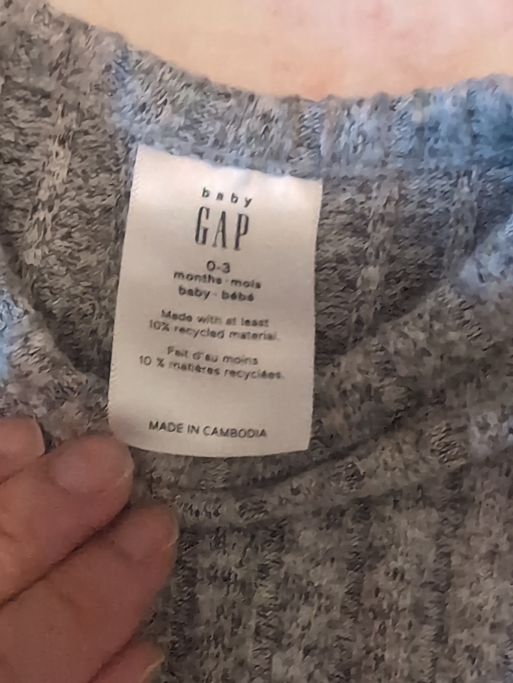 Baby Gap Light Gray Ribbed Ruffle Set - Picture 4 of 5